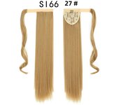 Synthetic Long Straight Wrap Around Clip In Ponytail Hair Extension For Women 22inch Heat Reistan Pony Tail Fake Hair budabuda