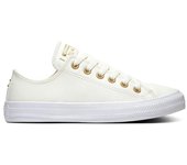 Zapatillas Casual Mujer Converse Ctas Ox Egret Blanco y Dorado Piel-568662C Converse