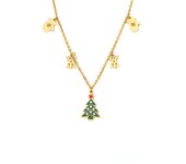 INS Árbol de Navidad de Maple inoxidable collar en forma de Y Árbol de Navidad Dorado adecuado para Niñas encantadoras Joyas exquisitas