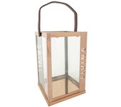 WANDERLUST DECO Farol de Acero Inoxidable y Cristal para Decoración Exterior 18x18x30h Cm
