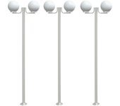vidaXL Farolas de exterior 3 unidades acero inoxidable 215 cm