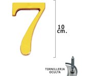 Numero latón 7 10 cm. con tornilleria oculta (blister 1 pieza)