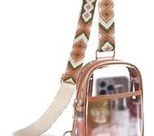 Bolso bandolera transparente para mujer, bolso bandolera transparente con correas ajustables para deportes, eventos, conciertos
