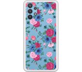 Funda original compatible con Samsung Galaxy A32 - Patron flores azules y rojas