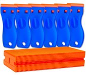 Plastic Razor Blade Scraper Tool, 6Pcs Scraper 60Pcs Plastic Blades, Cleaning Scraper Remover for Car Window Labels