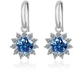 JoyceJelly Women's Sterling Silver 925 Jewelry 1 Carat 2 Carat Moissanite Diamond Drop Earrings Sunflower Shaped Ear-drops Gifts