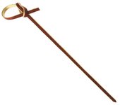 MONOUSO | Pinchos de Bambú "Lazo" Rojo 10cm en caja (250 Uds)