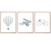 Set de 3 cuadros calidad premium con marco de madera - 30x40 cm o 50x70 cm - POSTER LAB