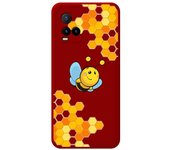 Funda Silicona Líquida Roja para Vivo Y21 / Y21s / Y33s diseño Abeja Dibujos