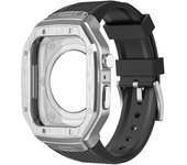 Luxury Metal Case For Apple Watch 9 8 7 45mm Modification Kit For IWatch Series 6 5 4 se 44mm TPU Strap Replacement Accessories