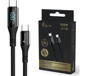 EXTRALINK Smart Life cable USB C, nylon trenzado, cable USB C a USB C 100W Fast Charge 3.0, pantalla LED, 2M cable usb tipo c, compatible con muchos aparatos, cable carga rapida