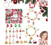 Calendario de Adviento 2024 de Charmhuts, calendario de Adviento con pulseras de abalorios navideños, juego de 24 calendarios de cuenta regresiva para Navidad, Charmhuts Christmas, 22 cuentas, 2 pulseras