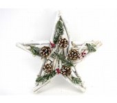 Gerimport Estrella con Piñas Decoración Navidad 40x40x10 Cm - Decoración Navideña única