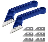 Juego de 2 raspadores de latón, raspadores de carburo de tungsteno, raspadores para azulejos y baldosas de pared, raspador de pintura, raspador de vitrocerámica, raspador de vidrio de cerámica