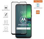 Tumundosmartphone Protector Cristal Templado Completo 5D Full Glue Negro para Motorola Moto G8 Plus Vidrio