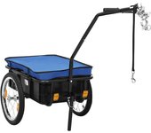 vidaXL Remolque de Bicicleta Carrito de Mano de Carga con Cubierta Acero Color Azul,  Negro, y mas