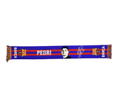 Bufanda Fútbol Club Barcelona con foto y firma de Pedri tamaño 150x20cm aprox producto oficial BUFPEDRI