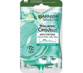 Garnier Tissue Mask Hyaluronic Cryo Jelly Antifatiga para contorno de ojos. 4% de Glicerina + Mentol + Ácido Hialurónico.