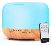 Humidificador de aromaterapia con distribuidor de aceites Esenciales: difusor de aromaterapia de 500 ml con control remoto-Lámpara de aromaterapia ultrasónica para Salón de yoga, Sala de dormir, hotel, oficin
