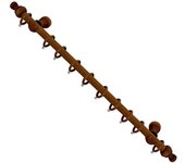 SANCO STORE - RIEL CHYC Barra Cortina Madera Completa 1,80 Metros x 28 mm. Nogal
