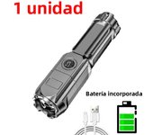 High Power Led Flashlight Super Bright Rechargeable Zoom Torch with COB Side Lights Outdoor Camping Night Fishing Lantern