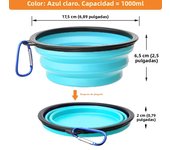 1000ML Collapsible Pet Silicone Dog Food Water Bowl Outdoor Camping Travel Portable Folding Pet Bowl Dishes add Carabiner D0013A