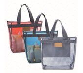 Women Mesh Travel Storage Shower Bag Beach Toilet Bag Cosmetic Bag Handbag Mesh Bag Toiletries Organizer Portable Storage Bag