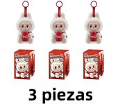 Labubu os monstros batimento cardíaco macaron esmalte rosto caixa cega estatueta de pvc bonito pingente ornamento boneca decoraç