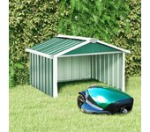 vidaXL COBERTIZO PARA CORTACÉSPED ACERO GALVANIZADO VERDE 92X97X63 CM