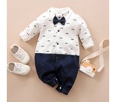 Newborn Clothing Party Gentleman Style Cotton Comfortable And Soft Boys And Girls0-18 SpringAnd AutumnLong Sleeved Baby Bodysuit