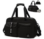 Bolsa de Deporte para Mujer y Hombre, with Zapatos y Ropa Mojada para compartimention, Bolsa Fitness para Viaje, Fin de Semana, Nación