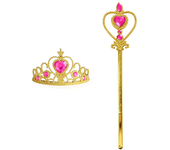 Girls Princess Crown Magic Wand Accessories Party Cosplay Elsa Anna Rhinestone Headband Hair Bands For Kids Hairbands Gifts Toys