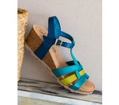 YOKONO Sandalia de cuña Cadiz 138 azul