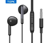 TOPK Earphone In-Ear Volume Control with Microphone 3.5mm Jack Universal for iPhone Android