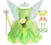 2025 Children Fairy Dress Carnival Cosplay Dress Beauty Flower Fairy Costume Girls Green Dress Princess Dress Up Party Clothing