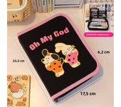 Cartoon Animal Pencil Pouch Kawaii Portable Pencil Case Large Capacity Stationery Storage Bag Book Shape Pencil Case Gifts