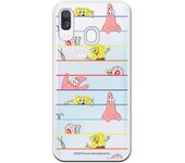 Funda original compatible con Samsung Galaxy A40 - Bob Esponja Multipersonaje Arcoiris