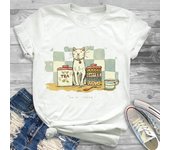 Lovely Style Pet Print T-Shirt Crew Neck Casual Short Sleeve T-Shirt Spring Summer Women's Clothing Fashion Simple Short Sleeve