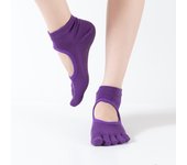 Five Finger Yoga Socks for Women Non-Slip Grips Straps Cotton Pilates Ballet Dance Toe Socks Breathable Barefoot Workout Socks