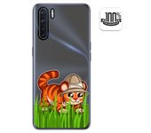 Tumundosmartphone Funda Gel Transparente para Oppo A91 diseño Tigre Dibujos