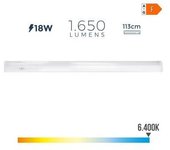 EDM Regleta LED 18W 1650lm Luz Fría 6400K Aluminio 3,6x113,8cm - 31687  Iluminación Interior Regletas Led