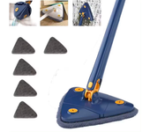 Fregona triangular ajustable de 360 Grados para Limpieza de Ventanas, MoPA de microfibra con Mango de 1,3 M, limpaparrrillas de Vidrio autocarrido, Kit de Limpieza de Ventanas de pared.
