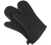 Guantes de silicona antideslizantes resistentes al calor y antiescaldaduras para microondas de sarga negra, para horno portátil