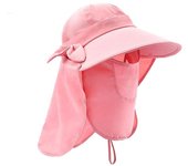 Sombrero Proteccion UV Mujer Verano Gorro de Pescador Proteccion Cuello para Mujer Transmontable Sombrero Desmontable para El Sol Ala Ancha con Protección Cara