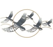 ORIGEN Home Decor Adorno pared pajaros Apliques Metal | Aplique Metal Verde - 49x90x7cm 31367