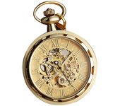 Luxury retro hollowed out mechanical pocket watch with luminous waterproof semi-automatic alloy waist chain suitable for daily