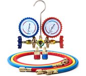 Refrigerant Manifold Gauge Air Condition Refrigeration Set Air Conditioning Tools with Hose and Hook For R404A R410A R22 R134A