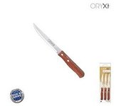 Oryx Cuchillo Montana Multiusos Hoja Sierra Acero Inoxidable 11 Cm. Mango Madera (Blister 3 Piezas)