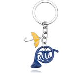 Movie Himym keychain How I Met Your Mother Keyrings Yellow Umbrella Blue French Horn Pendant keychain