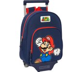 Safta - Mochila Super Mario World con Carro Incluido Diseño Exclusivo - Mochila + Carro Super Mario World Diseño Ergonómico